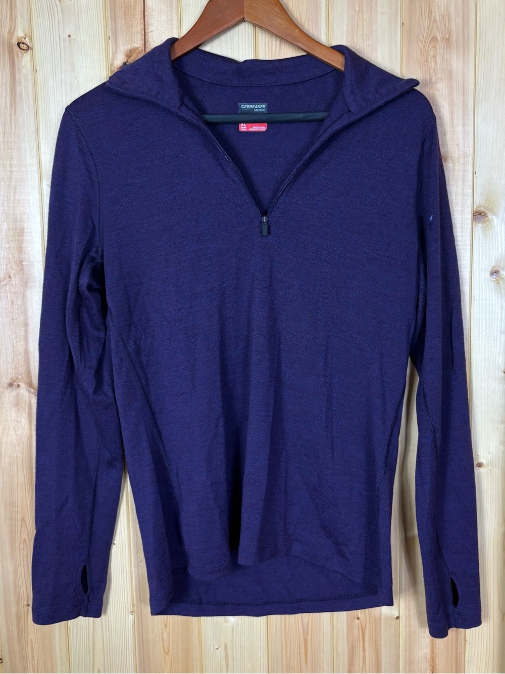 Icebreaker Bodyfit 260 Merino Wool Thermal Set XL Purple Quarter Zip & Leggings - Picture 11 of 16